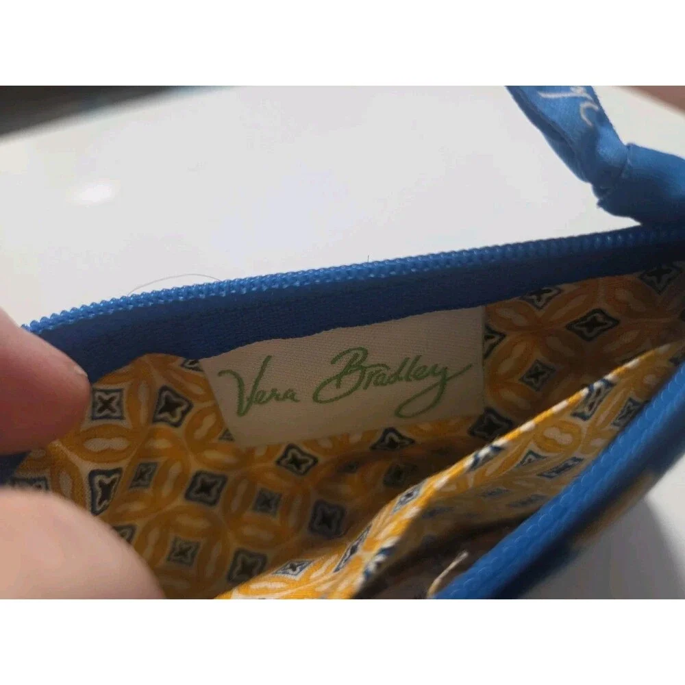Vera Bradley Zip Id Key Case Riviera Blue